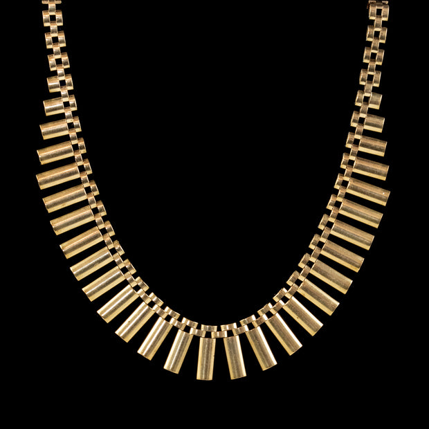 Vintage Cleopatra Fringe Necklace 9Ct Gold Dated 1966