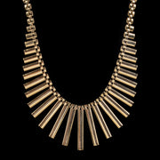 Vintage Cleopatra Fringe Necklace 9Ct Yellow Gold