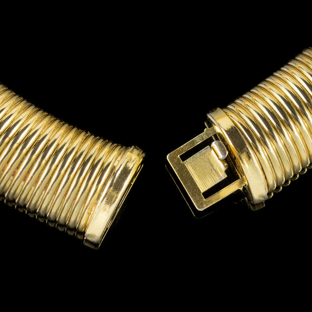 Vintage Cleopatra Snake Collar Gold Plated Necklace