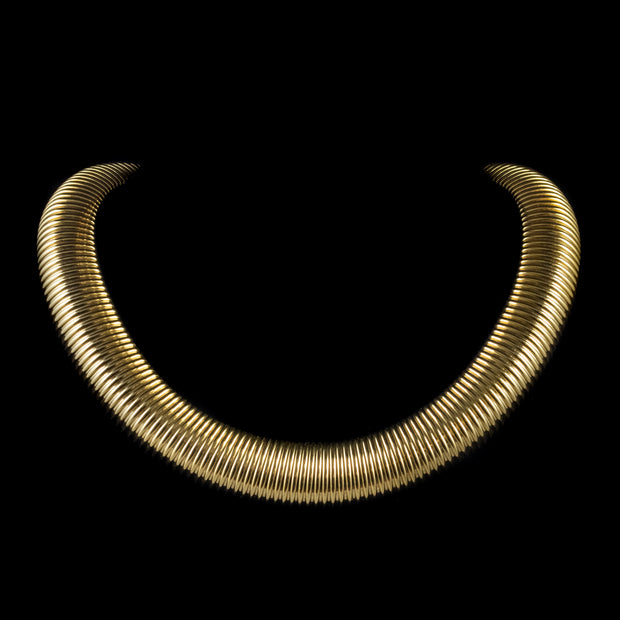 Vintage Cleopatra Snake Collar Gold Plated Necklace