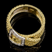Art Deco Diamond Buckle Ring Solid 18Ct Gold