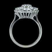 Vintage Diamond Cluster Ring 18Ct White Gold 3Ct Diamond Dated 1978