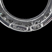 Vintage Diamond Eternity Halo Pendant Necklace 18Ct White Gold 3Ct Of Diamond