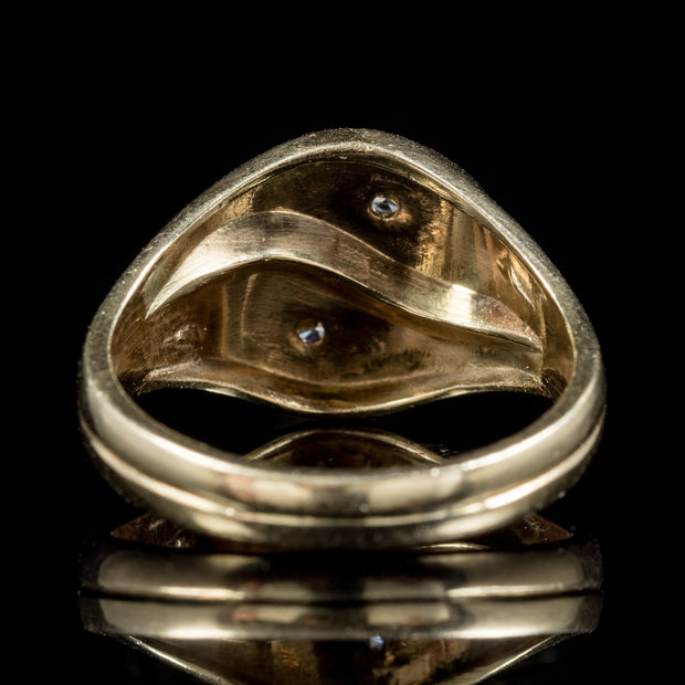 Vintage Diamond Snake Ring 9Ct Gold Wedding Band