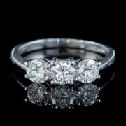 Vintage Diamond Trilogy Ring Platinum frontVintage Diamond Trilogy Ring Platinum 1.50ct Of Diamond