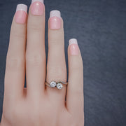Edwardian Style Diamond Toi Et Moi Twist Ring hand