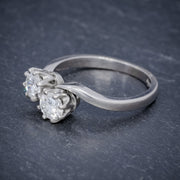 Edwardian Style Diamond Toi Et Moi Twist Ring side