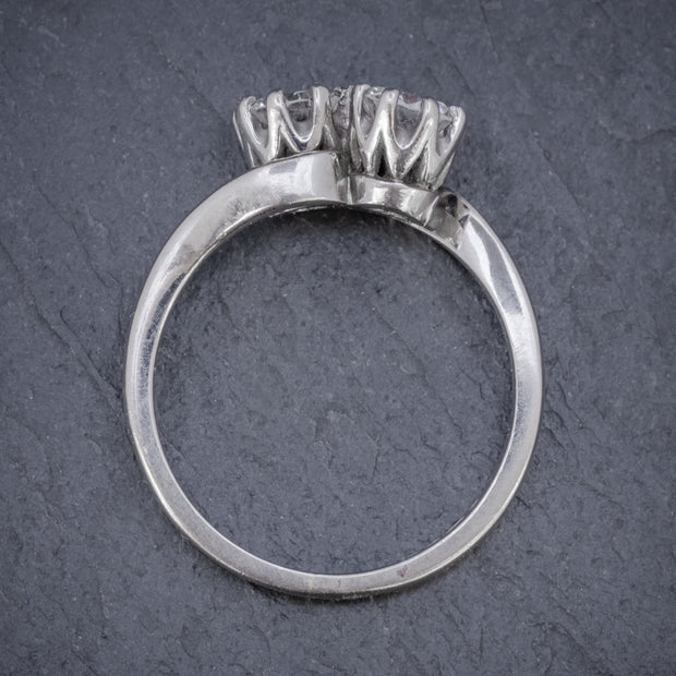 Edwardian Style Diamond Toi Et Moi Twist Ring top