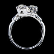Vintage Double Diamond Twist Engagement Ring 14Ct White Gold