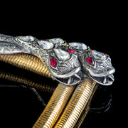 Vintage Double Snake Paste Stone Collar Necklace
