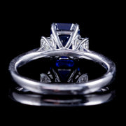 Vintage Sapphire Diamond Trilogy Ring 1.57Ct Sapphire Circa 1970