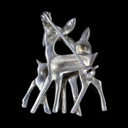 Vintage Fawn Brooch Silver Marcasite