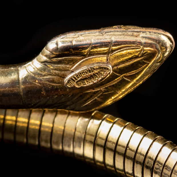 Vintage Snake Bangle 18Ct Rolled Gold