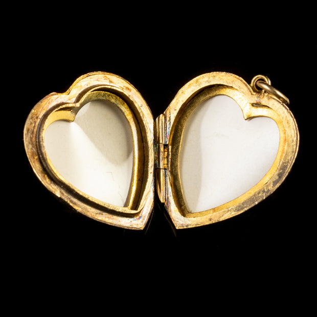 Vintage Heart Shaped Locket 9Ct Gold