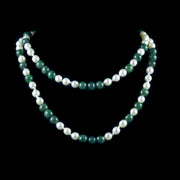 Vintage Jade And Pearl Necklace