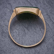 Vintage Jade Signet Ring 18Ct Gold Sweden Dated 1953