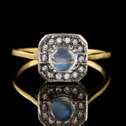 Moonstone Paste Ring 18Ct Gold Silver