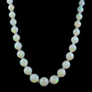 Antique Victorian Natural Opal Crystal Beaded Necklace 18Ct Gold Clasp