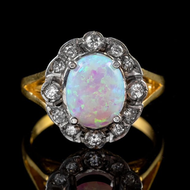 Opal Paste Ring 18Ct Gold Silver