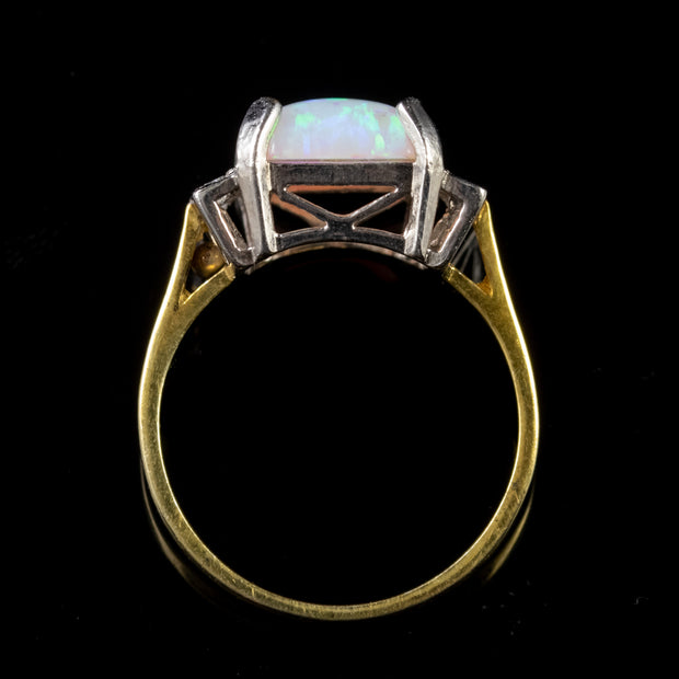 Opal Paste Ring 18Ct Yellow Gold Silver