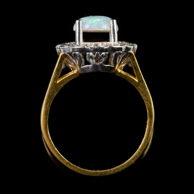 Opal Paste Ring 18Ct Gold Silver