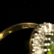 Vintage Peridot Diamond Cluster Ring Engagement Ring