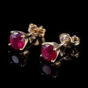 Vintage Ruby Stud Earrings 18Ct Gold 1.60Ct Of Ruby Circa 1950