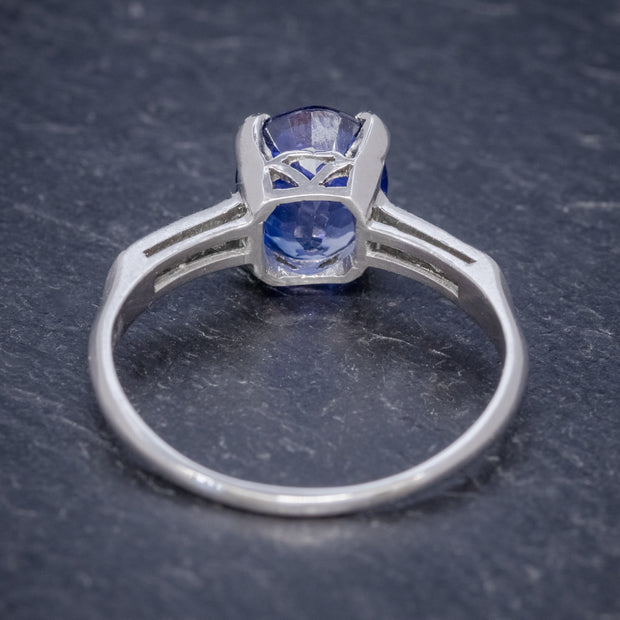 Vintage Sapphire Diamond Engagement Ring Platinum 2Ct Sapphire