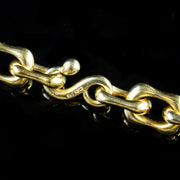 Vintage Solid 18Ct Gold On Sterling Silver Link Chain Circa 1960