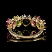 Vintage Tourmaline Five Stone Heart Ring 18Ct Gold
