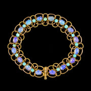 Vintage Turquoise Natural Opal Bracelet 14Ct Gold Circa 1940