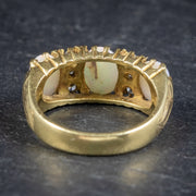 Vintage Natural Opal Trilogy Ring 18Ct Gold Dated London 1963