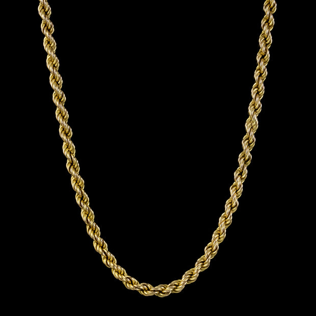 Victorian Style 9ct Gold Rope Chain Necklace 