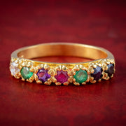 Victorian Style Acrostic Dearest Gemstone Ring 