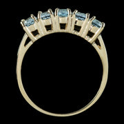 Victorian Style Blue Topaz Five Stone Ring 2.5ct Of Topaz