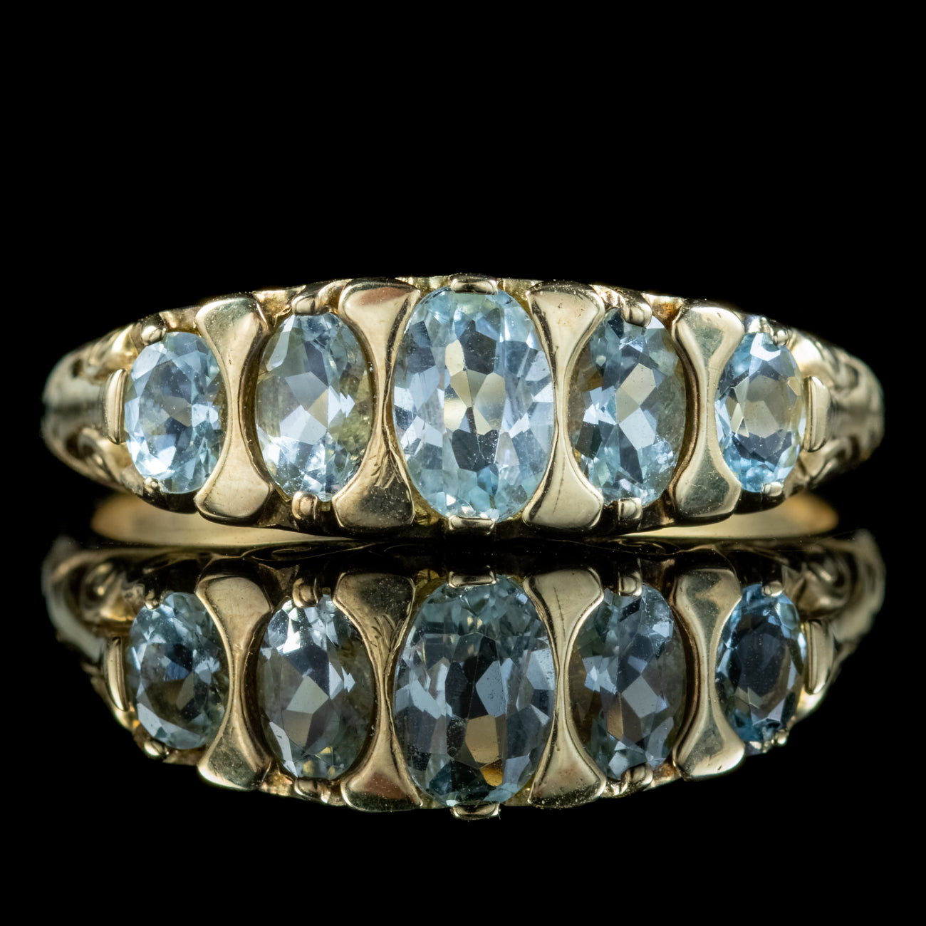 Victorian Style Blue Topaz Ring 9ct Gold Dated 2000 – Laurelle Antique ...