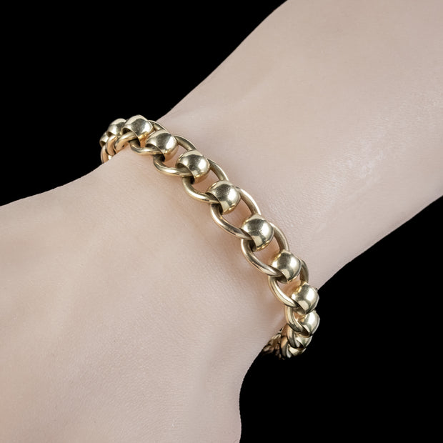 Victorian Style Curb Bracelet 9ct Gold Dated 2000