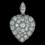 Victorian Style Diamond Heart Pendant Silver 15ct Gold 2.50ct Of Diamond