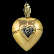 Victorian Style Diamond Heart Pendant Silver 18ct Gold 2ct Of Diamond back