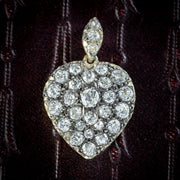 Victorian Style Diamond Heart Pendant Silver 18ct Gold 2ct Of Diamond social