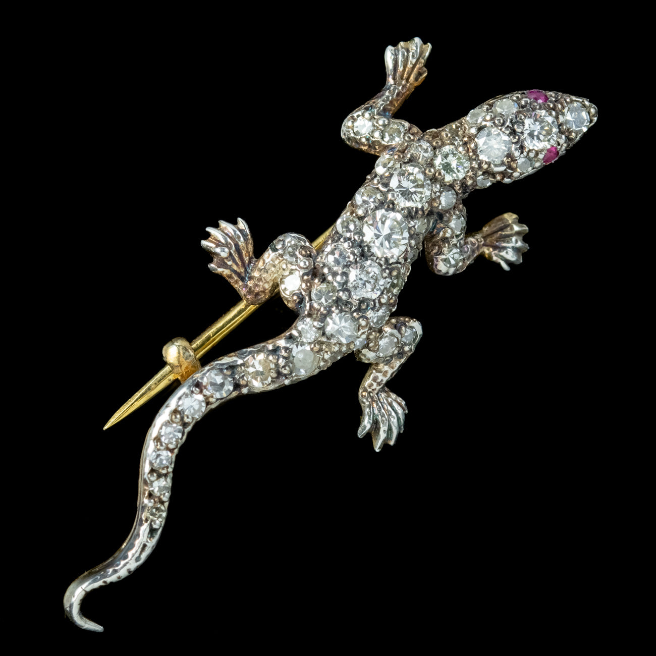 Diamond Lizard Victorian Style Diamond Lizard Brooch 1.30ct Of Diamond – Laurelle ...