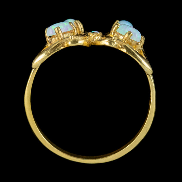 Victorian Style Opal Butterfly Ring 0.90ct Total