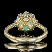 Victorian Style Opal Diamond Cluster Ring 