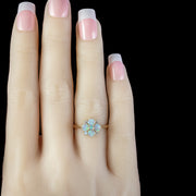 Victorian Style Opal Diamond Cluster Ring 
