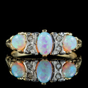 Victorian Style Opal Diamond Ring 0.80ct Of Opal