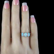 Victorian Style Opal Diamond Ring 3.30ct Of Opal