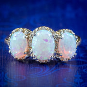 Victorian Style Opal Diamond Trilogy Ring cover
