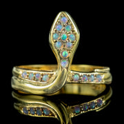 Victorian Style Opal Snake Ring 18ct Gold Silver