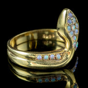 Victorian Style Opal Snake Ring 18ct Gold Silver