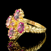 Victorian Style Pink Topaz Cluster Ring 2ct Of Topaz